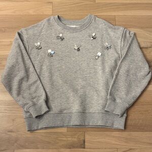 Zara Gray Kids Sweater with Embellishments